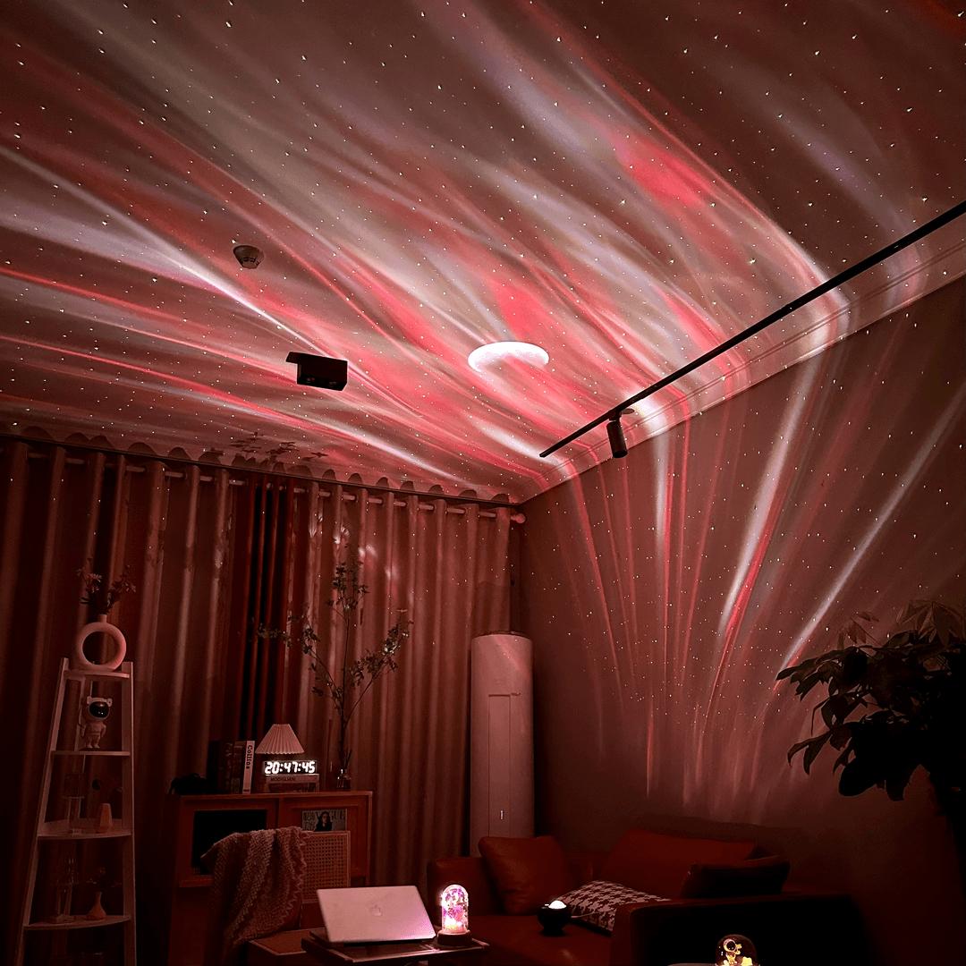 Proyector Aurora Galaxy con altavoz Bluetooth – 13 efectos de iluminación, luz nocturna de ángulo ajustable, control remoto, lámpara de techo con temporizador – OEM/ODM disponible