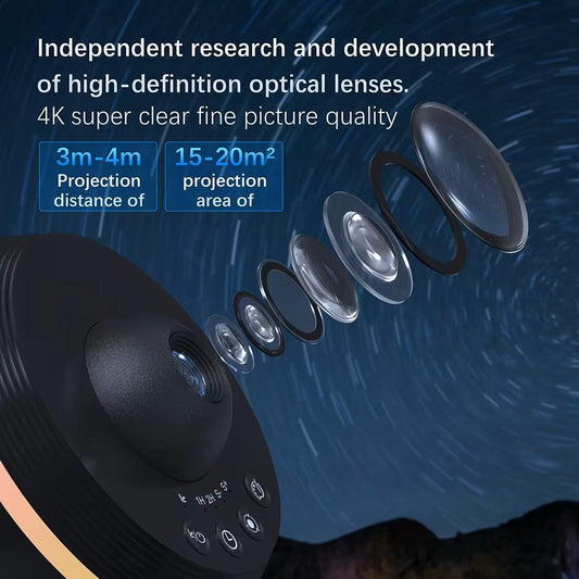 13-in-1 4K HD Planetarium Galaxy Projector with Adjustable Focus – Star Projector Lamp with Film Discs, Timer, Dome Cover for Home & Bedroom – OEM/ODM Available