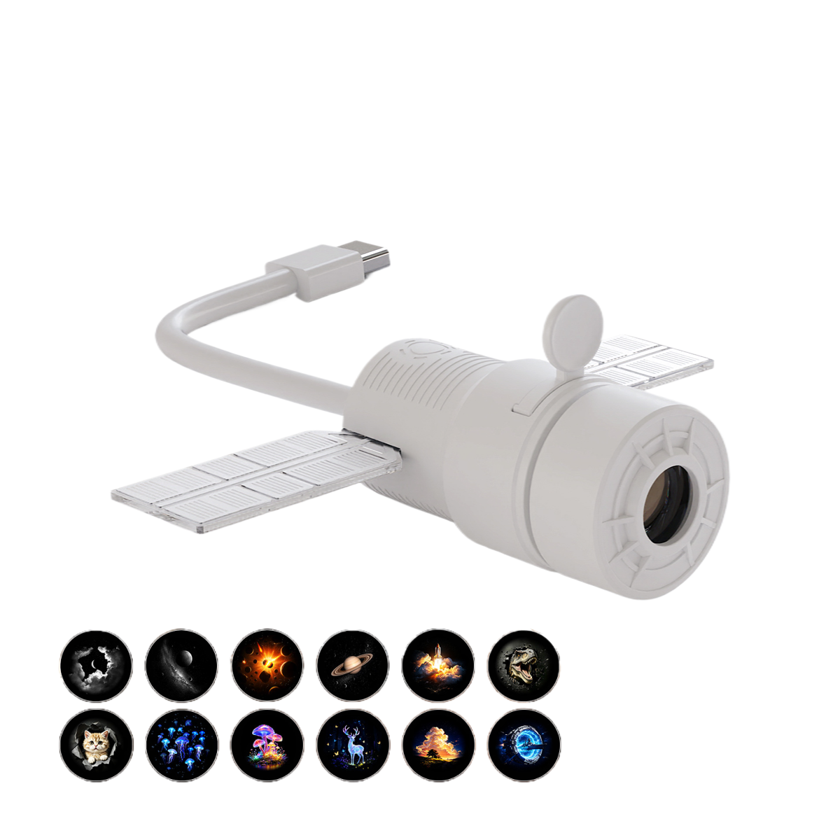 Satellite USB Planetarium Projector & Night Light with Replaceable Slides
