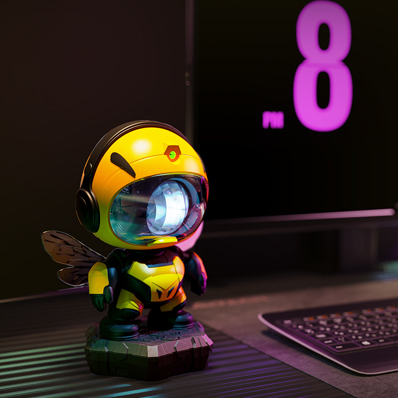 Bienenroboter-Galaxie-Projektor mit Bluetooth-Lautsprecher – Nordlicht-Sternenprojektor, Fernbedienung, Timer, einstellbarer Winkel, LED-Nachtlicht – OEM/ODM verfügbar