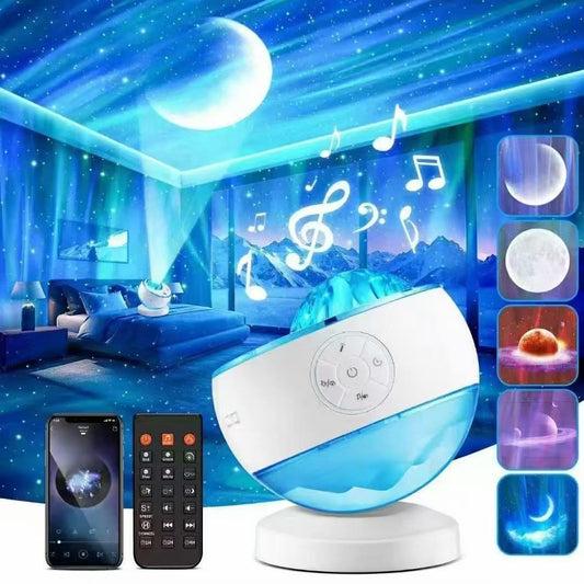 Aurora Galaxy Music Projector, Glacier Night Light, 16 Colors & 300 Modes, Bluetooth & White Noise, Home Decor Bedroom Gift OEM & Wholesale