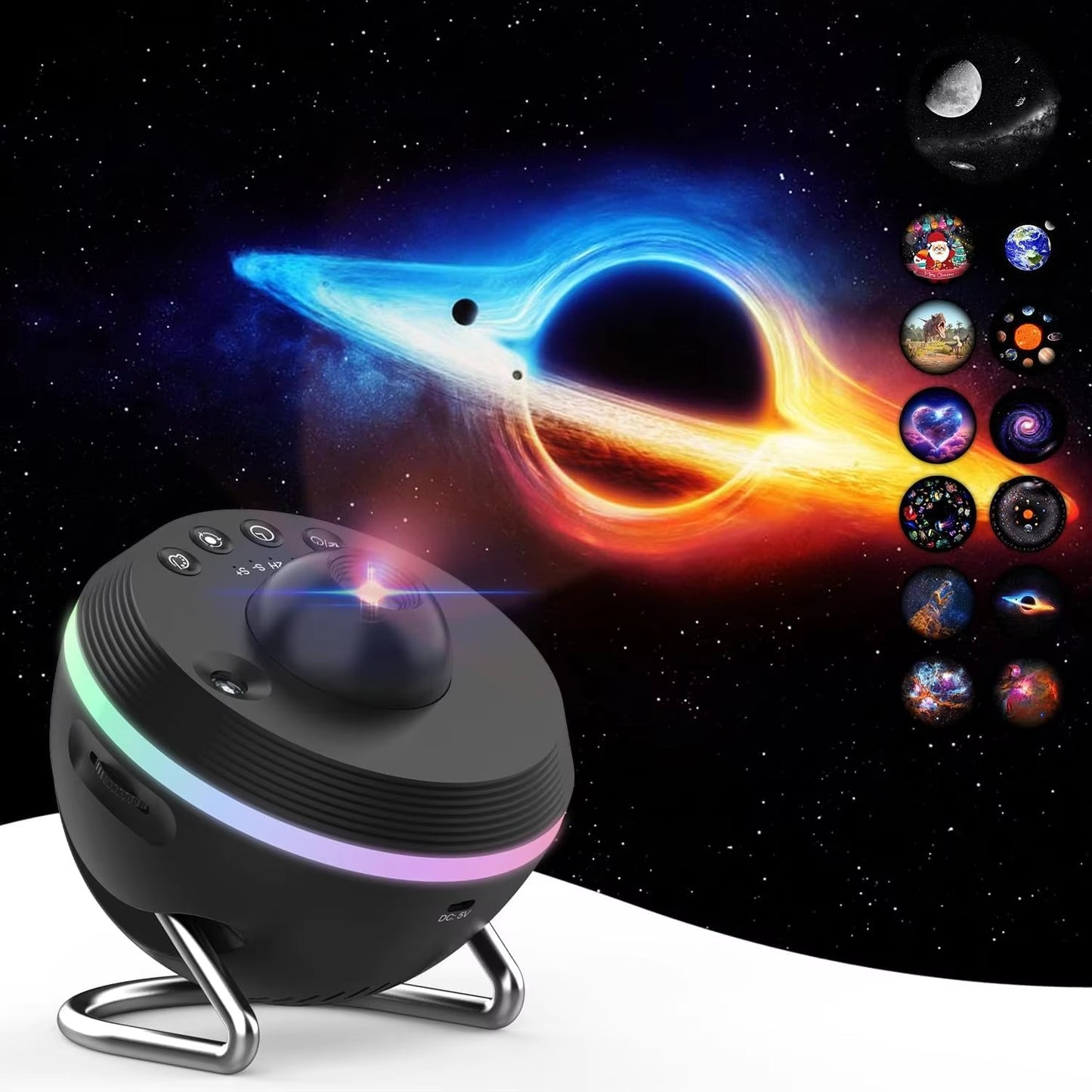 Proyector de galaxias de planetario 4K HD 13 en 1 con enfoque ajustable – Lámpara proyectora de estrellas con discos de película, temporizador, cubierta de domo para el hogar y dormitorio – OEM/ODM disponible