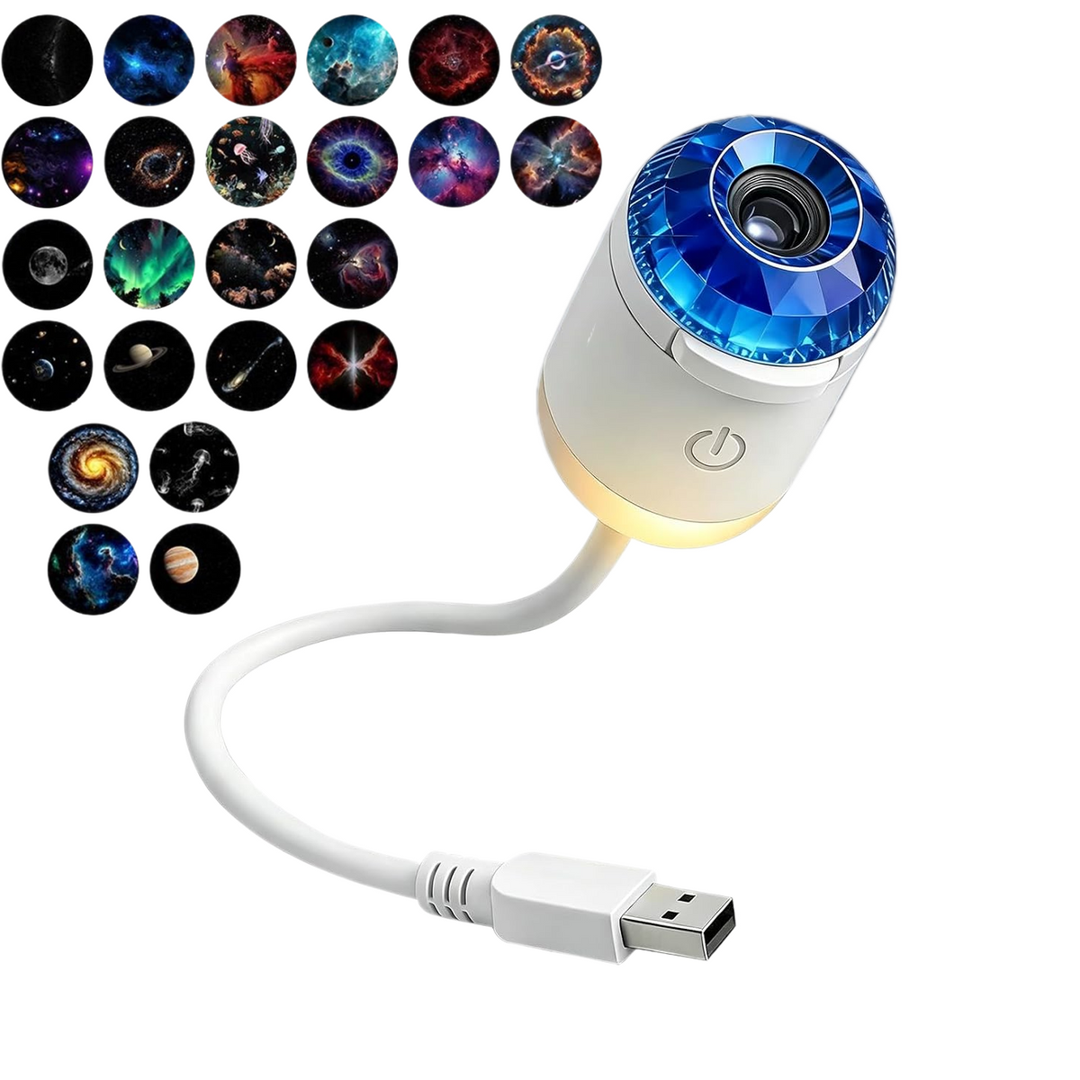 USB Planetarium Star Projector Night Light with Flexible Gooseneck & Replaceable Projection Slides OEM/ODM