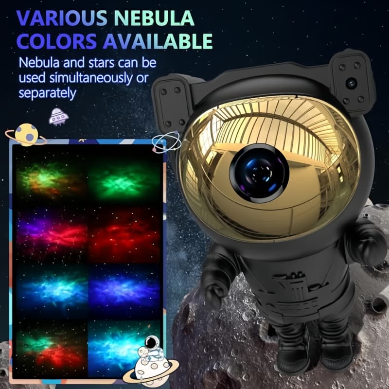 Astronaut Galaxie Projektor 360° drehendes Sternen- & Nebel-Nachtlicht mit Fernbedienung – Coole LED-Projektionslampe für Raumdekor, 8 Beleuchtungsmodi, Timer – OEM/ODM verfügbar