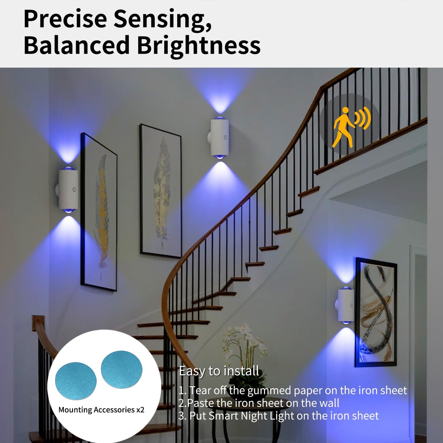 Wiederaufladbares LED-Nachtlicht mit Bewegungssensor und magnetischer Halterung – Kabellose Wandleuchte, Regenbogen-Stimmungslicht, keine Bohrungen erforderlich für Schlafzimmer & Flur – OEM/ODM verfügbar