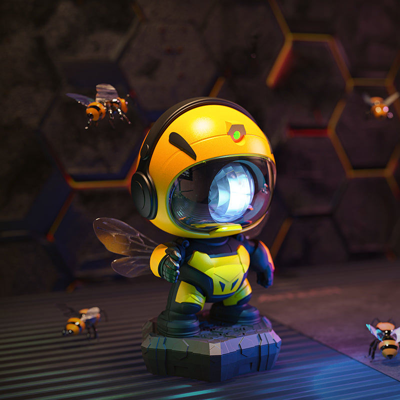 Bienenroboter-Galaxie-Projektor mit Bluetooth-Lautsprecher – Nordlicht-Sternenprojektor, Fernbedienung, Timer, einstellbarer Winkel, LED-Nachtlicht – OEM/ODM verfügbar
