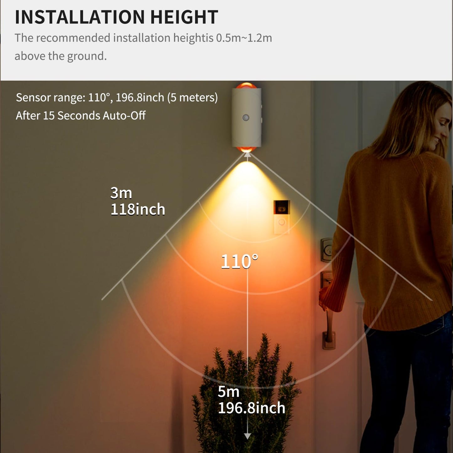 Wiederaufladbares LED-Nachtlicht mit Bewegungssensor und magnetischer Halterung – Kabellose Wandleuchte, Regenbogen-Stimmungslicht, keine Bohrungen erforderlich für Schlafzimmer & Flur – OEM/ODM verfügbar