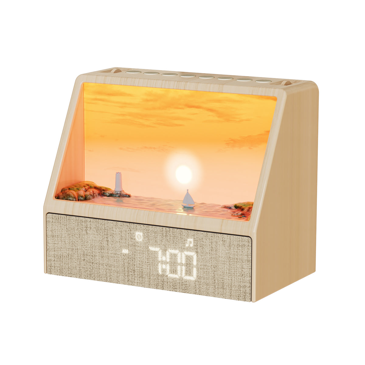 Sunrise Wake-Up Light Alarm Clock with 24 White Noise Sounds, Bluetooth Speaker & Multicolor Ambient Light – Snooze, Light & Sound Alarm, Auto-Off Timer – OEM/ODM Available
