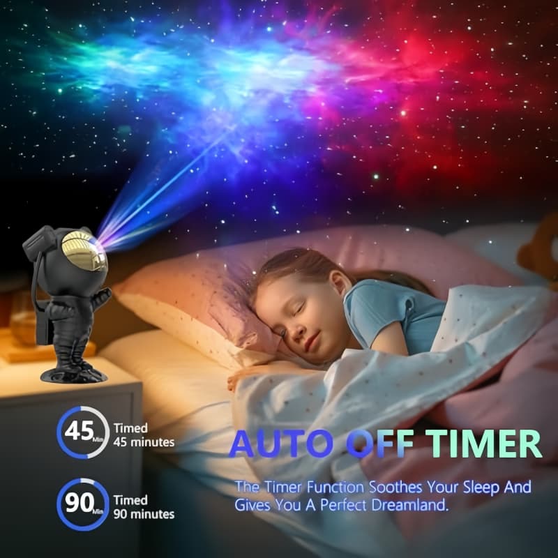 Astronaut Galaxie Projektor 360° drehendes Sternen- & Nebel-Nachtlicht mit Fernbedienung – Coole LED-Projektionslampe für Raumdekor, 8 Beleuchtungsmodi, Timer – OEM/ODM verfügbar