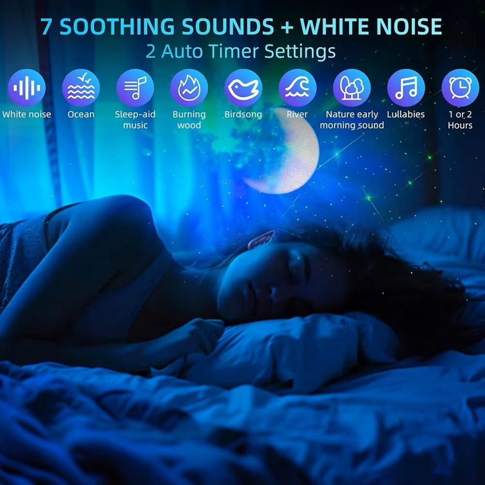 Proyector 5 en 1 de Galaxia Astronauta con Altavoz Bluetooth y Ruido Blanco – Luz de Luna, Nebulosa y Estrellas, Control Remoto, Temporizador, Luz Nocturna Ajustable 360° – OEM/ODM Disponible