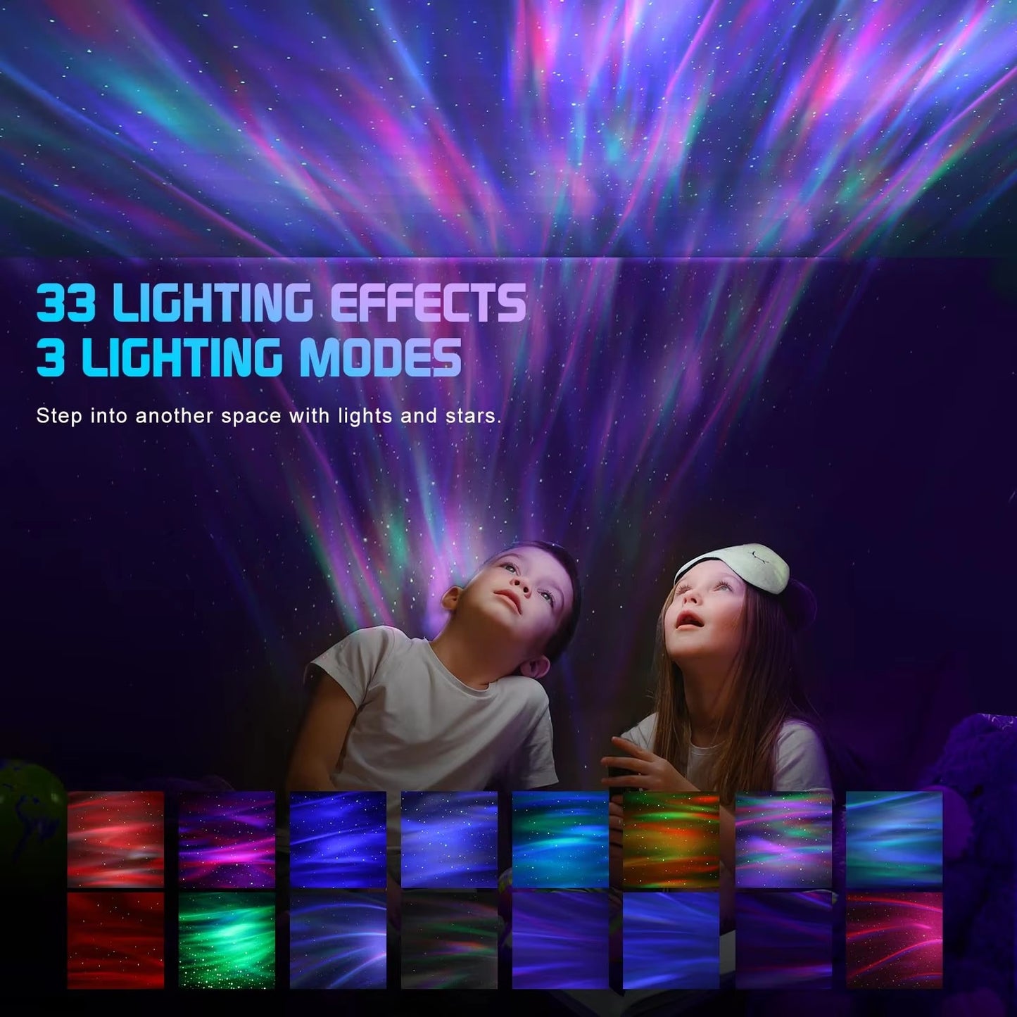 3-in-1 Dinosaur Egg Aurora Projector 33 Light Effects & BT Speaker White Noise & Timer Kids Bedroom Gift Decor  OEM