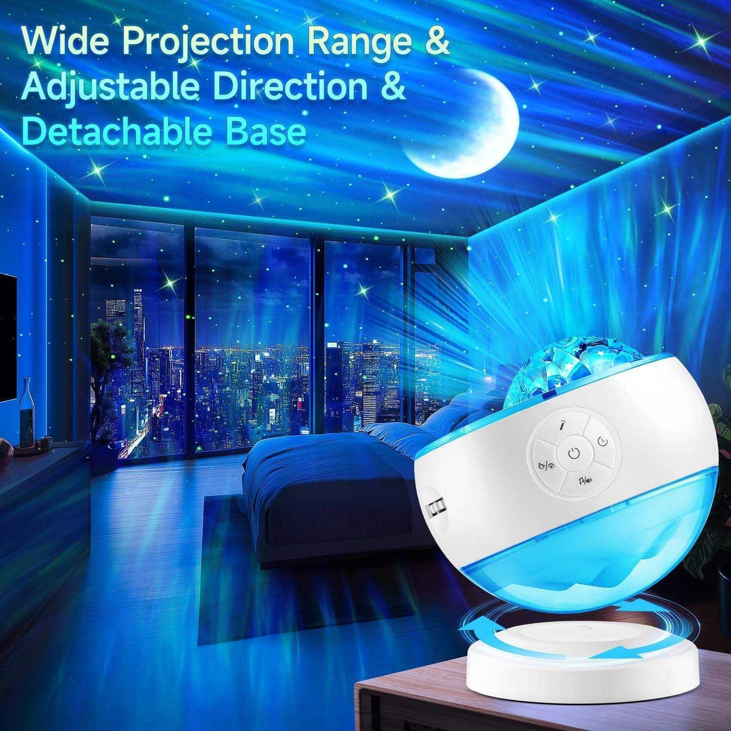 Aurora Galaxy Music Projector, Glacier Night Light, 16 Colors & 300 Modes, Bluetooth & White Noise, Home Decor Bedroom Gift OEM & Wholesale