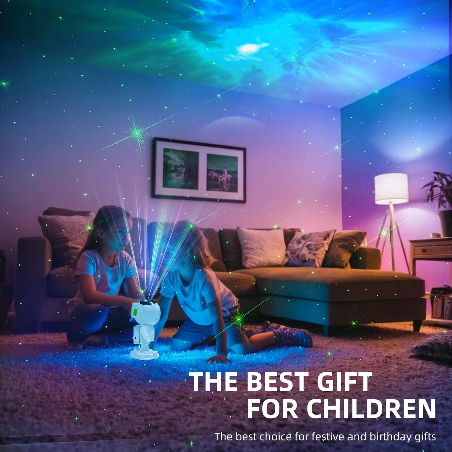 Proyector 5 en 1 de Galaxia Astronauta con Altavoz Bluetooth y Ruido Blanco – Luz de Luna, Nebulosa y Estrellas, Control Remoto, Temporizador, Luz Nocturna Ajustable 360° – OEM/ODM Disponible