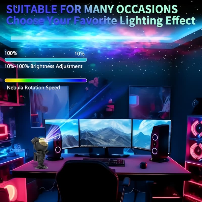 Astronaut Galaxie Projektor 360° drehendes Sternen- & Nebel-Nachtlicht mit Fernbedienung – Coole LED-Projektionslampe für Raumdekor, 8 Beleuchtungsmodi, Timer – OEM/ODM verfügbar