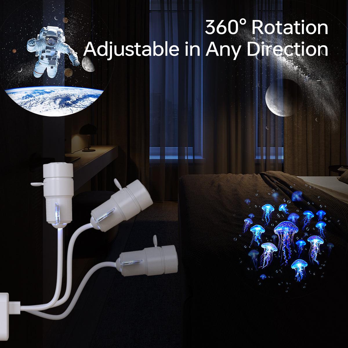 Satellite USB Planetarium Projector & Night Light with Replaceable Slides