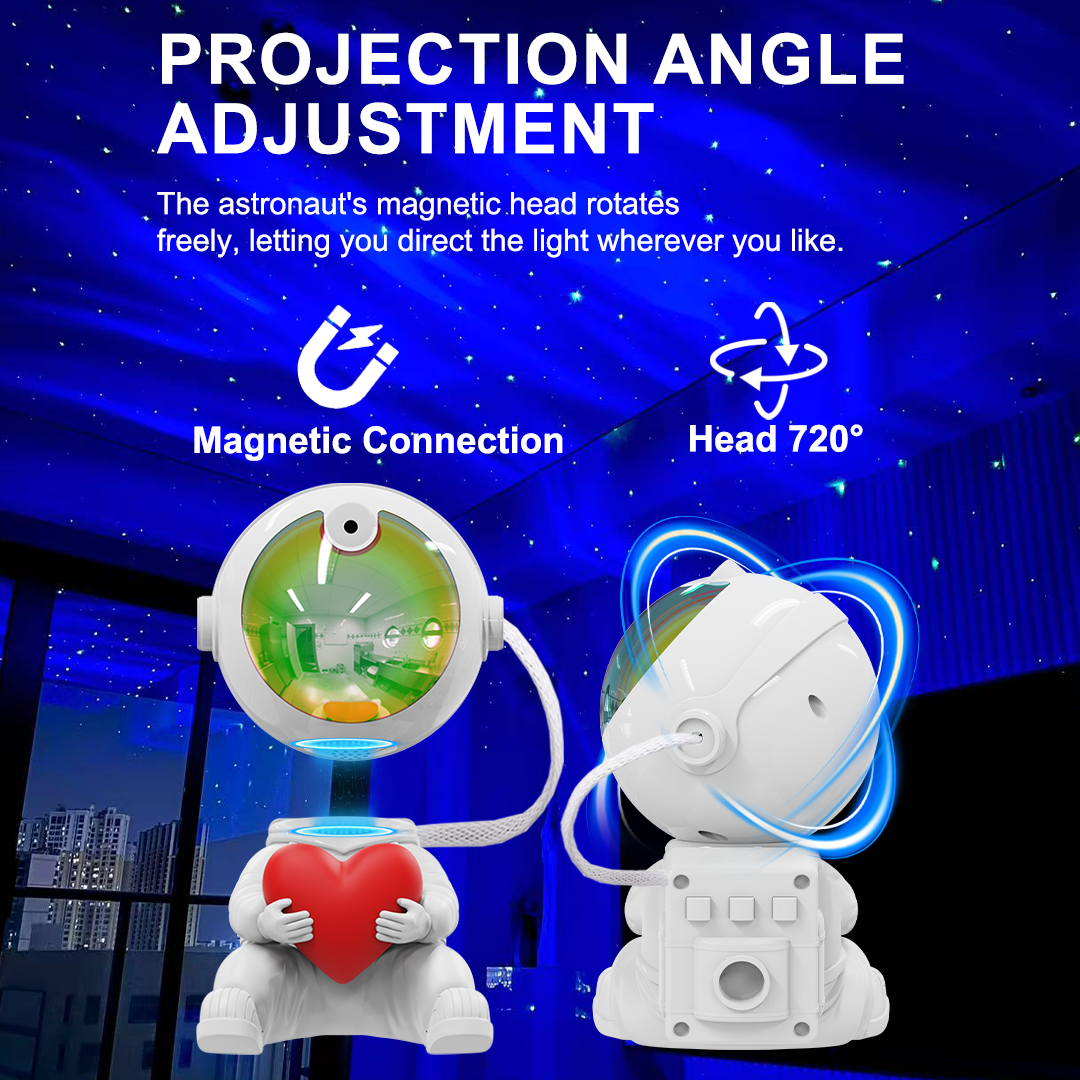 Astronaut Aurora Galaxie-Projektorlicht mit 15 Effekten, 360° verstellbarem Kopf, Fernbedienung & Timer – OEM/ODM verfügbar