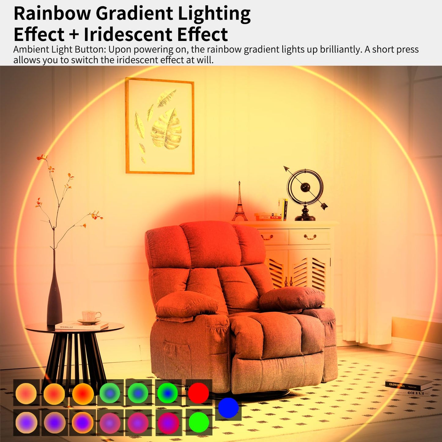Wiederaufladbares LED-Nachtlicht mit Bewegungssensor und magnetischer Halterung – Kabellose Wandleuchte, Regenbogen-Stimmungslicht, keine Bohrungen erforderlich für Schlafzimmer & Flur – OEM/ODM verfügbar