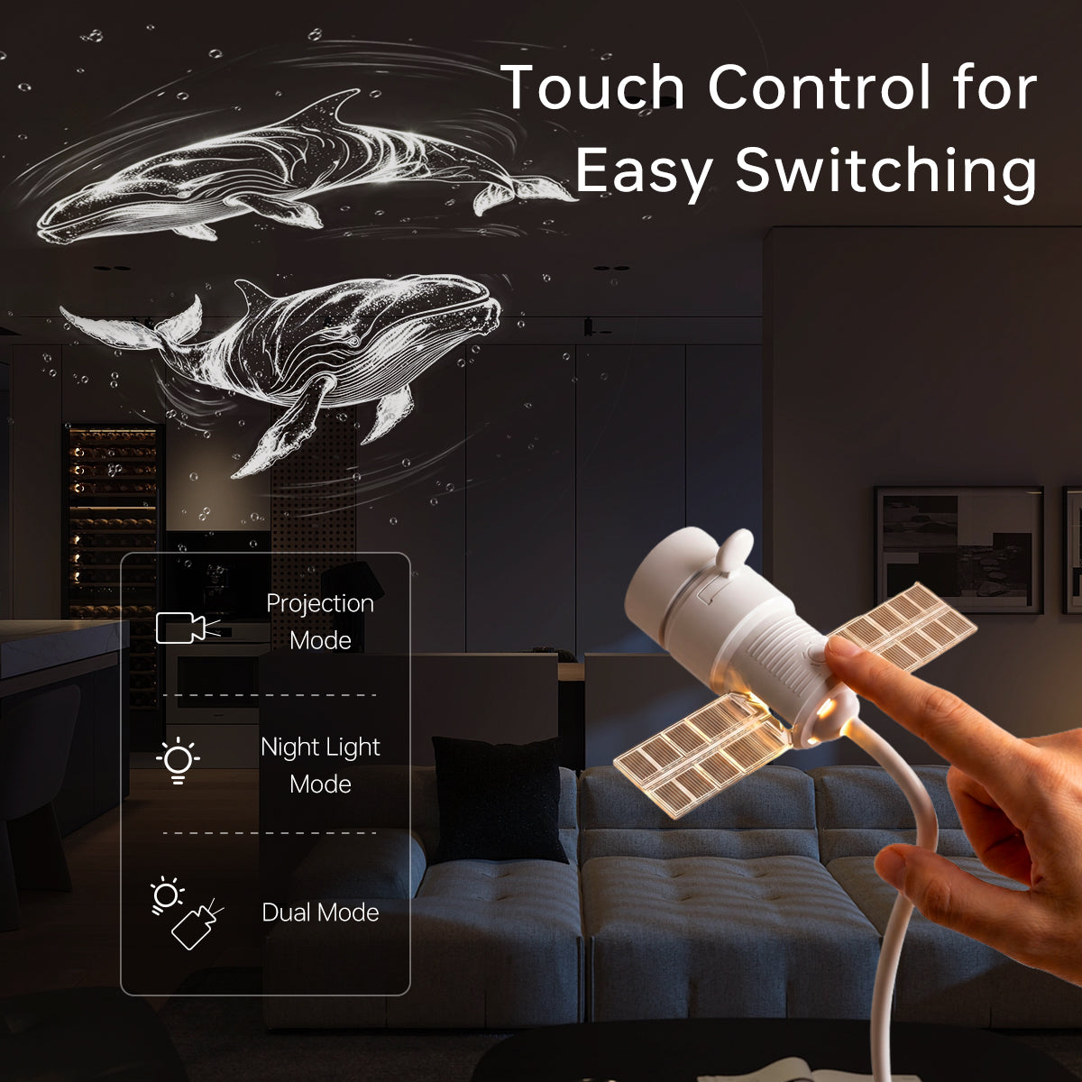 Satellite USB Planetarium Projector & Night Light with Replaceable Slides
