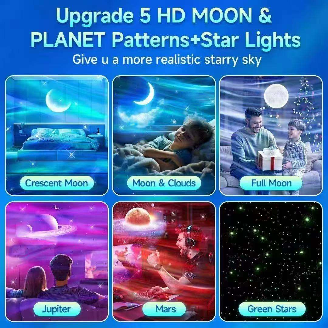 Aurora Galaxy Music Projector, Glacier Night Light, 16 Colors & 300 Modes, Bluetooth & White Noise, Home Decor Bedroom Gift OEM & Wholesale