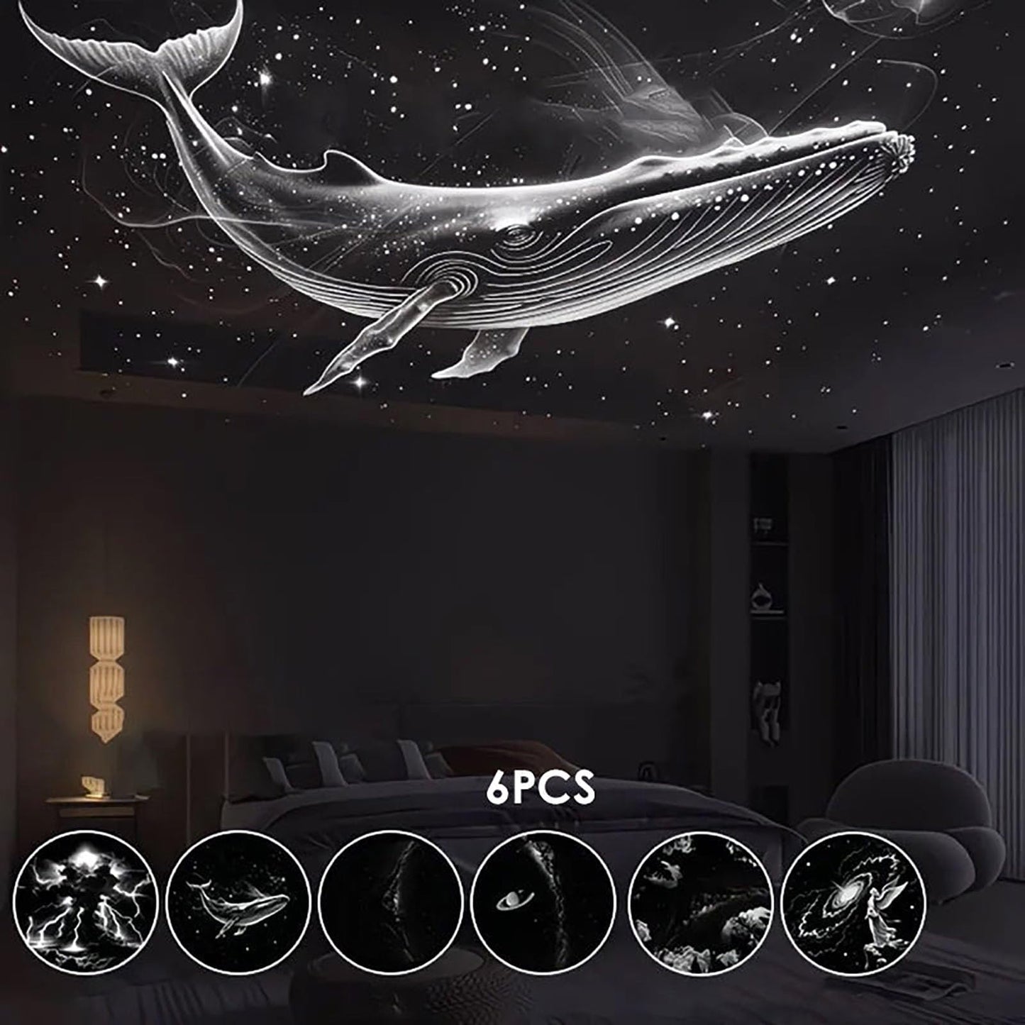 2-in-1 Galaxie-Projektor-Nachtlicht mit flexiblem Schwanenhals-USB – Sternenhimmel-Deckenleuchte, austauschbare Folien, einstellbarer Fokus, Touch-Steuerung – OEM/ODM verfügbar