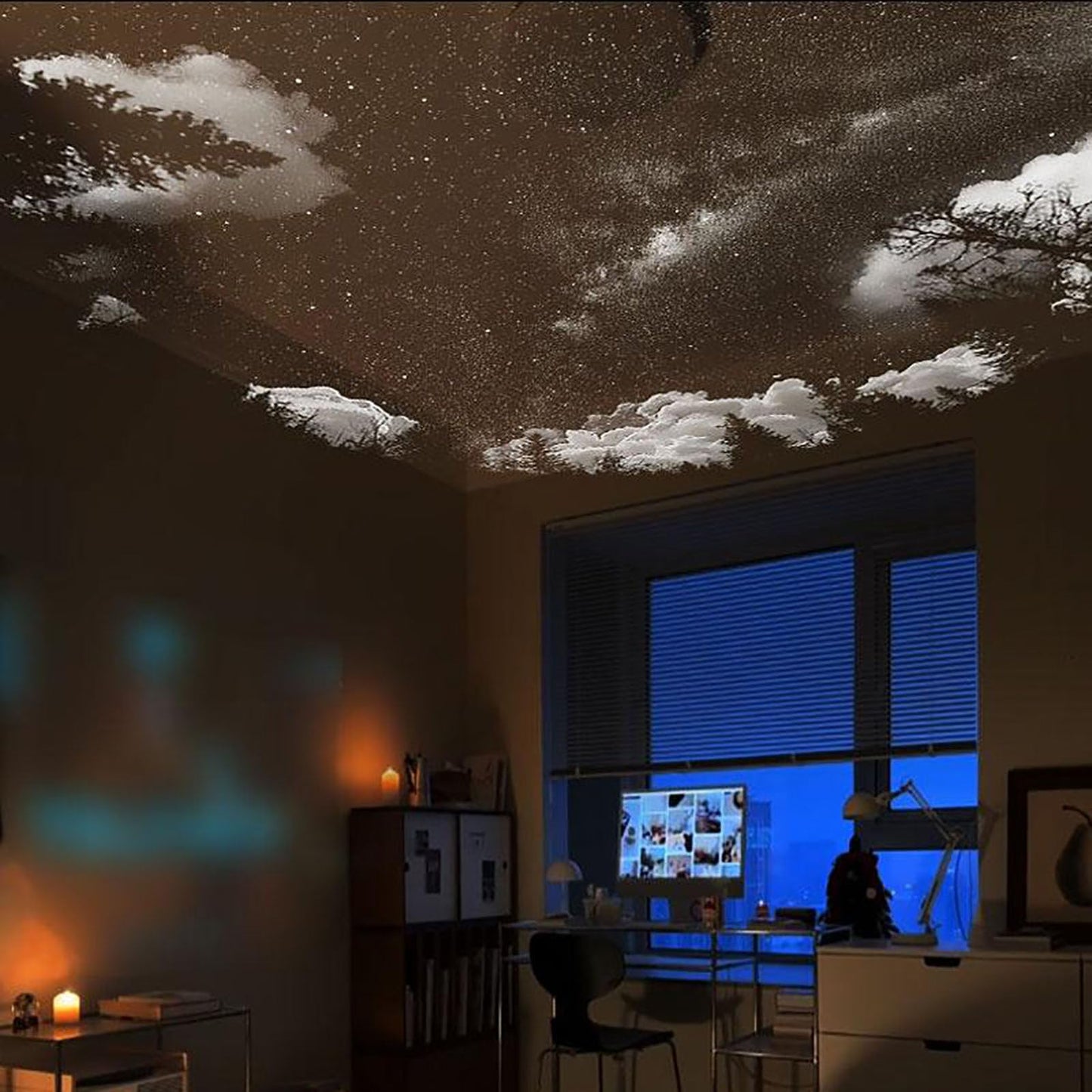 2-in-1 Galaxie-Projektor-Nachtlicht mit flexiblem Schwanenhals-USB – Sternenhimmel-Deckenleuchte, austauschbare Folien, einstellbarer Fokus, Touch-Steuerung – OEM/ODM verfügbar