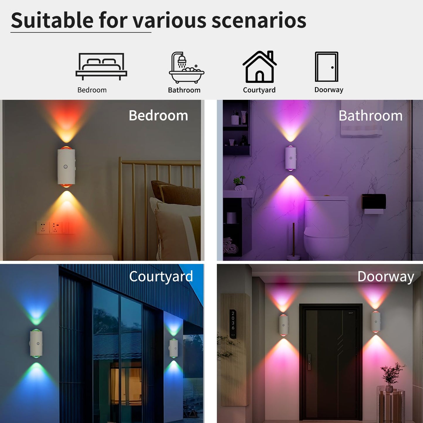 Wiederaufladbares LED-Nachtlicht mit Bewegungssensor und magnetischer Halterung – Kabellose Wandleuchte, Regenbogen-Stimmungslicht, keine Bohrungen erforderlich für Schlafzimmer & Flur – OEM/ODM verfügbar