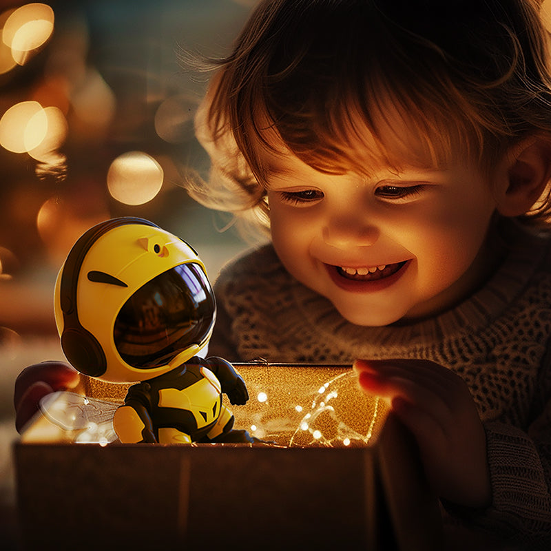 Bienenroboter-Galaxie-Projektor mit Bluetooth-Lautsprecher – Nordlicht-Sternenprojektor, Fernbedienung, Timer, einstellbarer Winkel, LED-Nachtlicht – OEM/ODM verfügbar