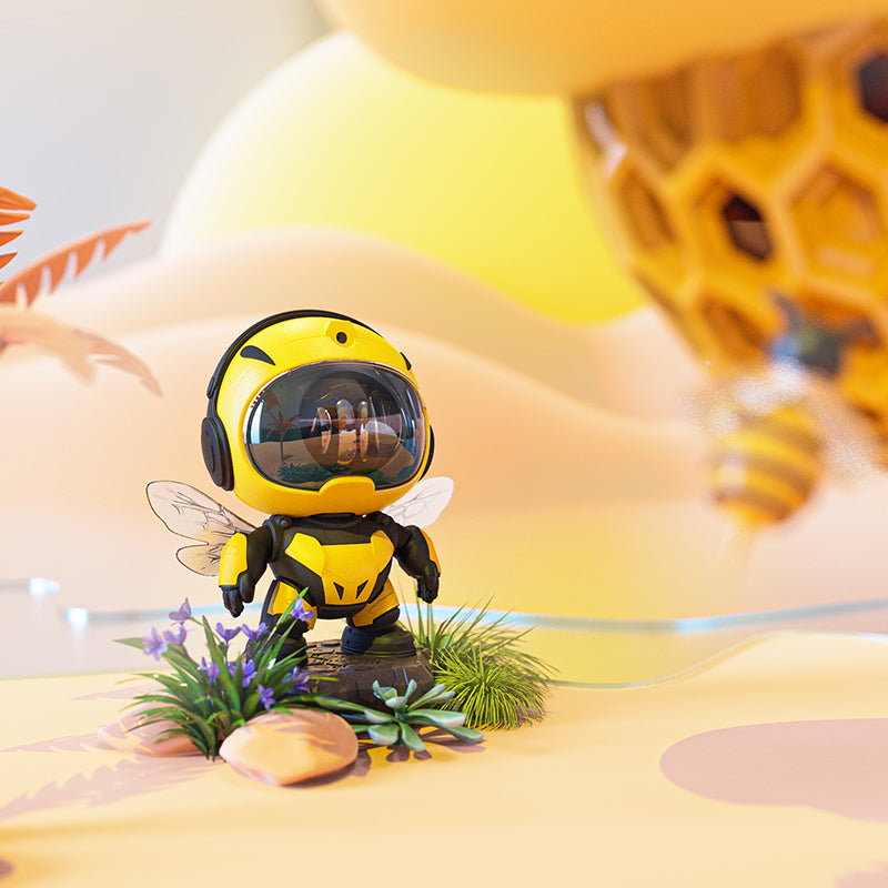 Bienenroboter-Galaxie-Projektor mit Bluetooth-Lautsprecher – Nordlicht-Sternenprojektor, Fernbedienung, Timer, einstellbarer Winkel, LED-Nachtlicht – OEM/ODM verfügbar