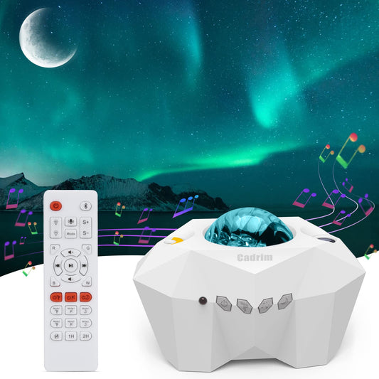 Galaxy Star Projector Gift Nebula Projection Lamp with Bluetooth Speaker Water Ripple Light USB Music Sync and Timer for Holiday Decor