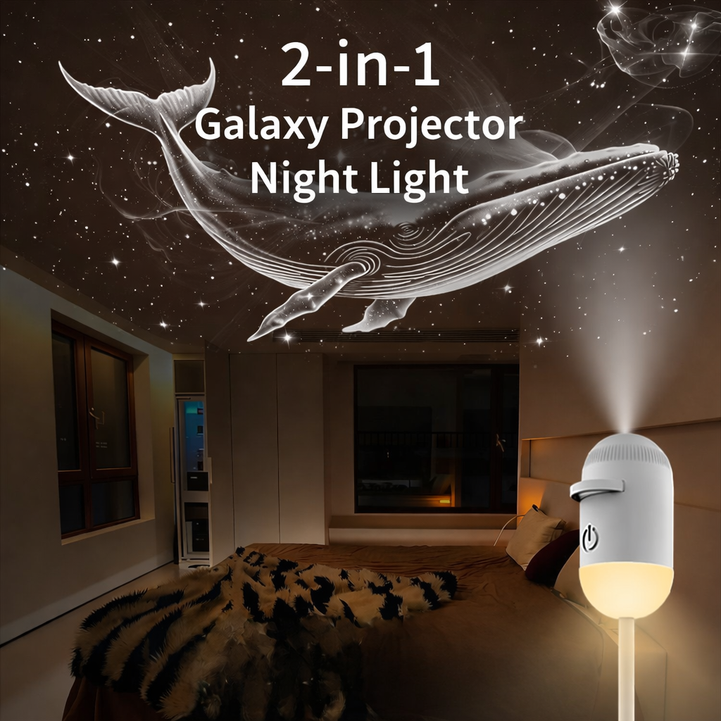 2-in-1 Galaxie-Projektor-Nachtlicht mit flexiblem Schwanenhals-USB – Sternenhimmel-Deckenleuchte, austauschbare Folien, einstellbarer Fokus, Touch-Steuerung – OEM/ODM verfügbar