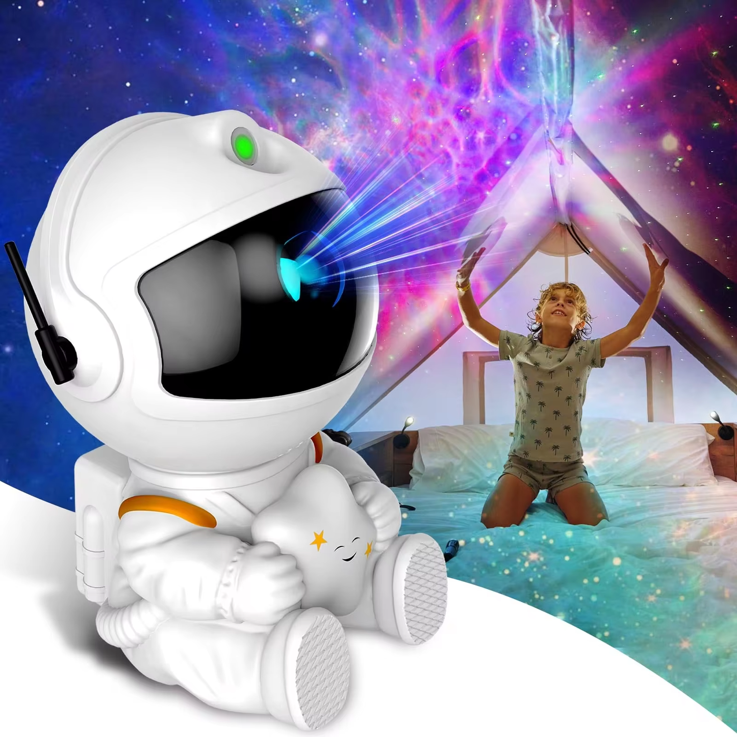Mini Astronaut Galaxy Projector Night Light – USB Powered Nebula Star Projector with Remote Control for Kids Room & Gift – OEM/ODM Available
