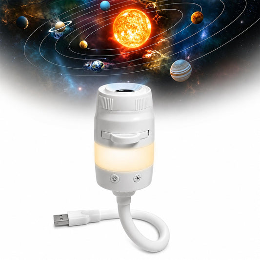 USB galaxy projector with flexible gooseneck and RGB night light