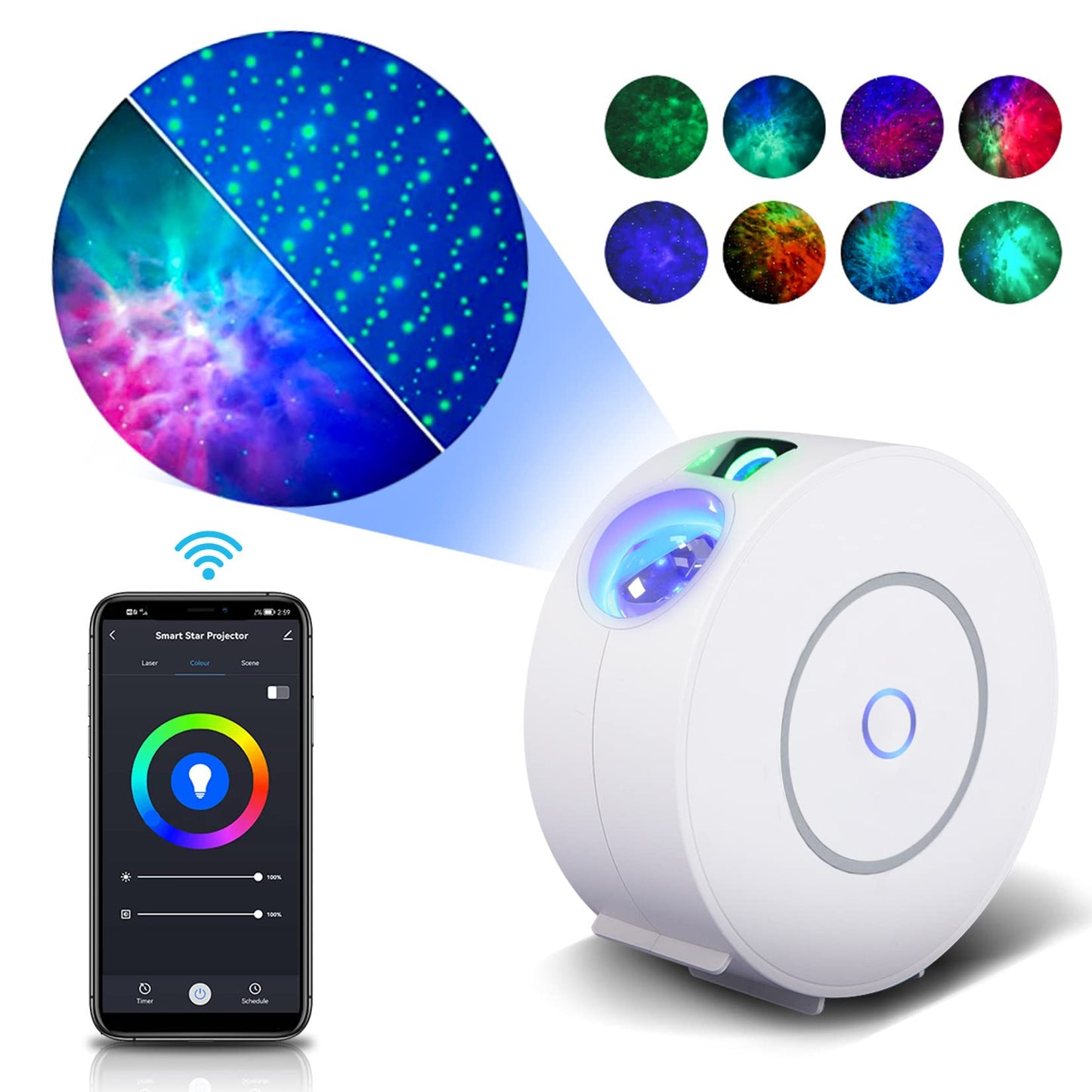 Galaxy Projector for Bedroom Star Projector Galaxy Light Nebula Lamp Ceiling Starlight Projector Smart APP and Voice Control LED Night Light for Valentines Day Gifts