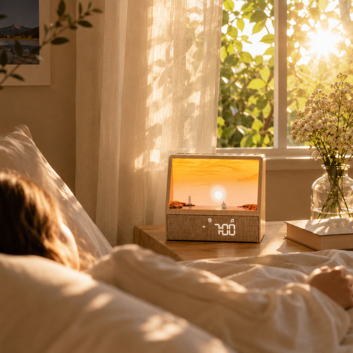 Sunrise Wake-Up Light Alarm Clock with 24 White Noise Sounds, Bluetooth Speaker & Multicolor Ambient Light – Snooze, Light & Sound Alarm, Auto-Off Timer – OEM/ODM Available