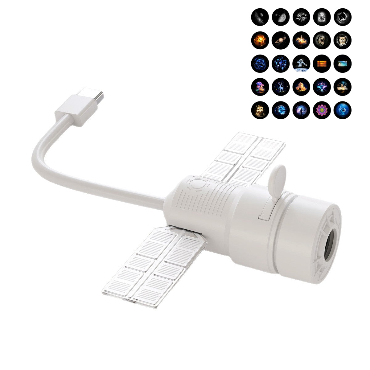 Satellite USB Planetarium Projector & Night Light with Replaceable Slides