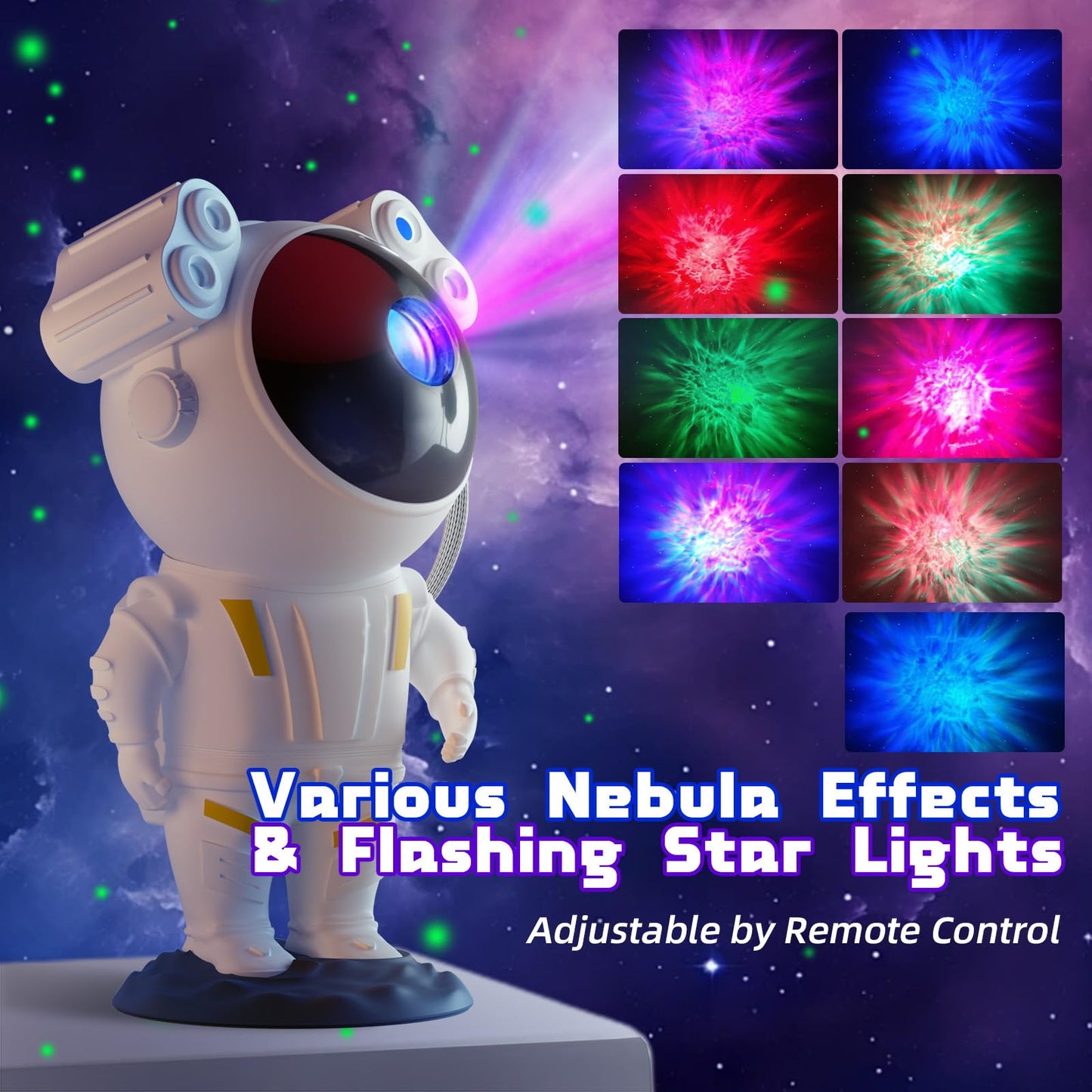 Galaxy Projector Astronaut Nebula Night Lights with Remote Control Timing and 360° Rotation Magnetic Head Star Lights for Bedroom Gaming Room Decor