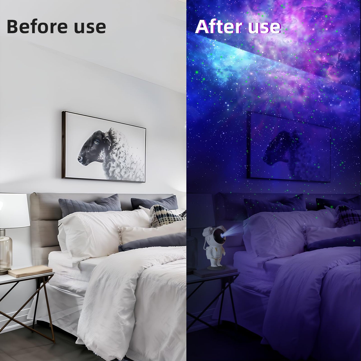 Galaxy Projector Astronaut Nebula Night Lights with Remote Control Timing and 360° Rotation Magnetic Head Star Lights for Bedroom Gaming Room Decor