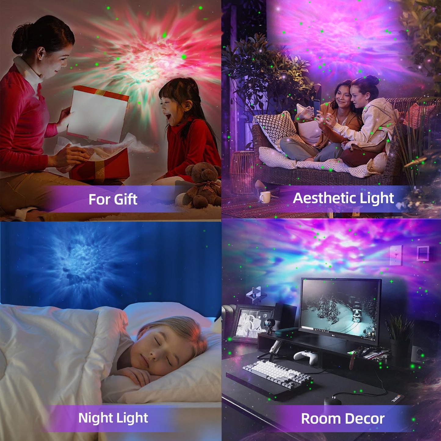 Galaxy Projector Astronaut Nebula Night Lights with Remote Control Timing and 360° Rotation Magnetic Head Star Lights for Bedroom Gaming Room Decor