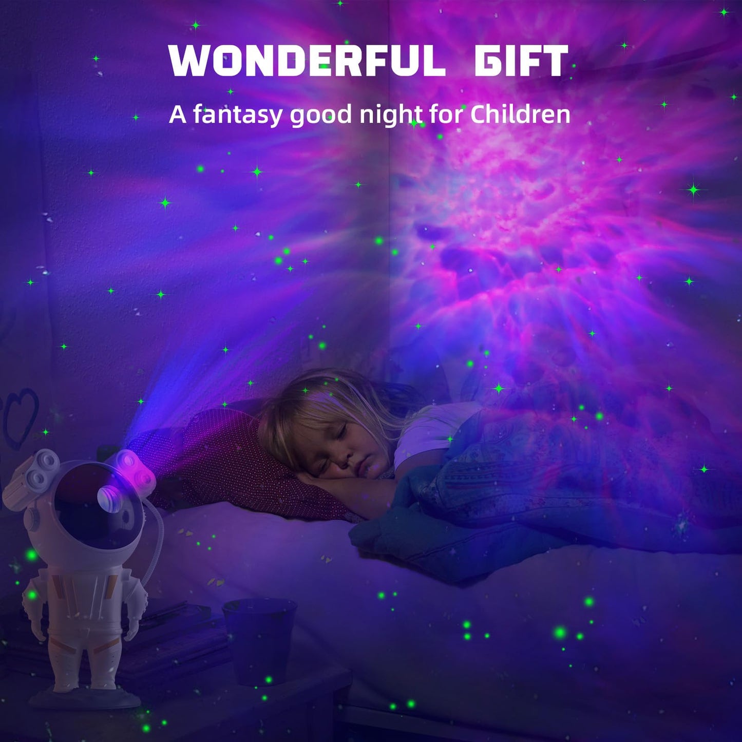 Galaxy Projector Astronaut Nebula Night Lights with Remote Control Timing and 360° Rotation Magnetic Head Star Lights for Bedroom Gaming Room Decor