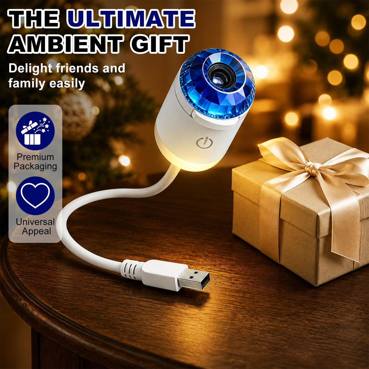 USB Planetarium Star Projector Night Light with Flexible Gooseneck & Replaceable Projection Slides OEM/ODM