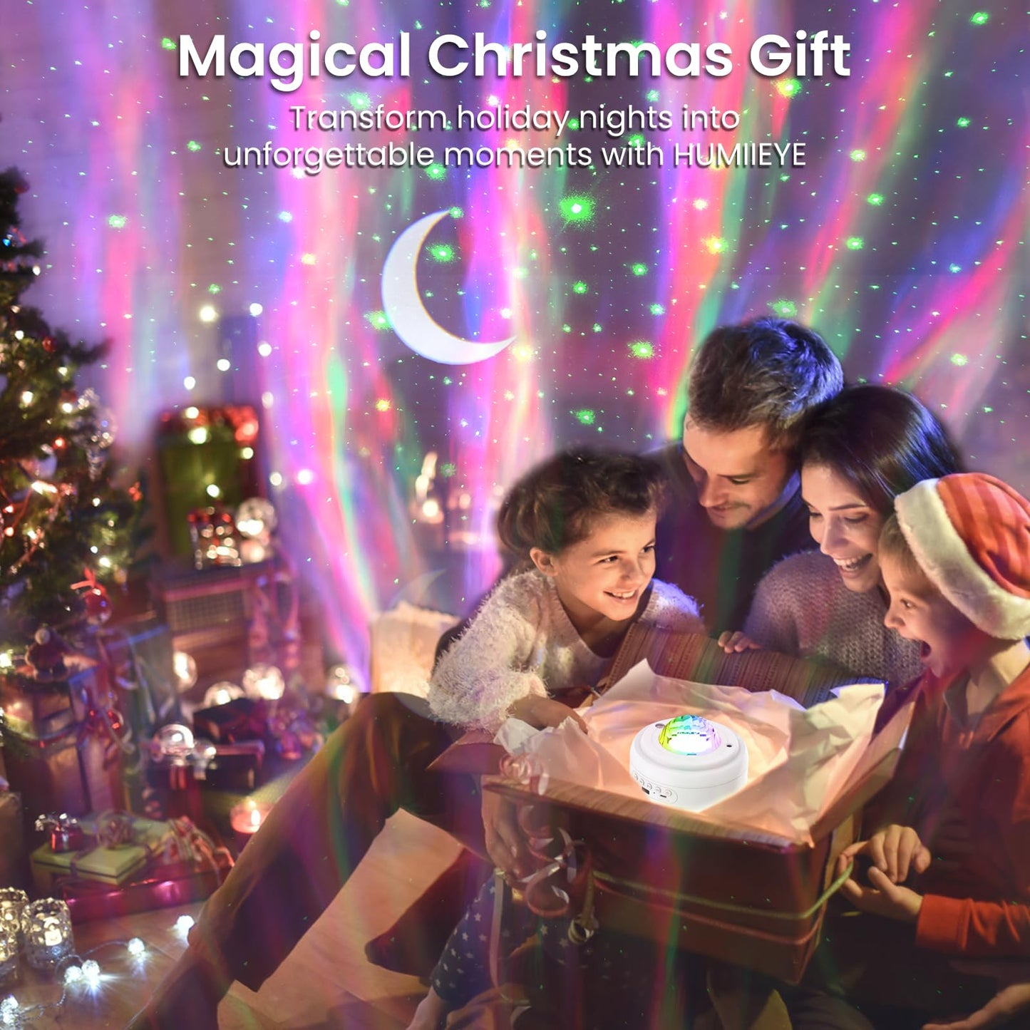 Galaxy Projector with Bluetooth Speaker Northern Lights Aurora Projector with 8 Modes Moon and Mood Ambient Lighting for Bedroom Kids Adults Room Cord Powered