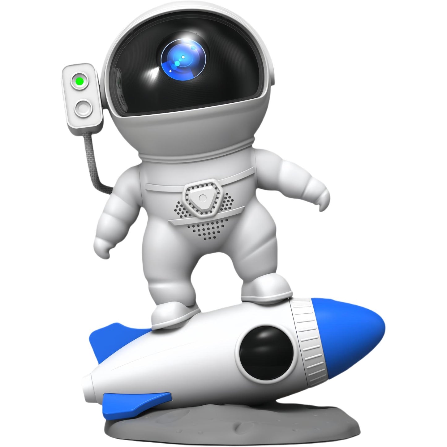 Proyector Astronauta Cohete 4 en 1 con Altavoz Bluetooth y Sonido Blanco – Lámpara de Nebulosa con 10 Efectos, Rotación 360°, App y Mando a Distancia – Ideal para Venta al por Mayor y Proyectos OEM/ODM