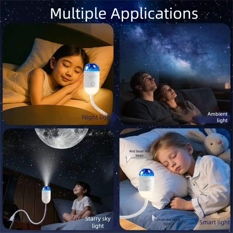 USB Planetarium Star Projector Night Light with Flexible Gooseneck & Replaceable Projection Slides OEM/ODM